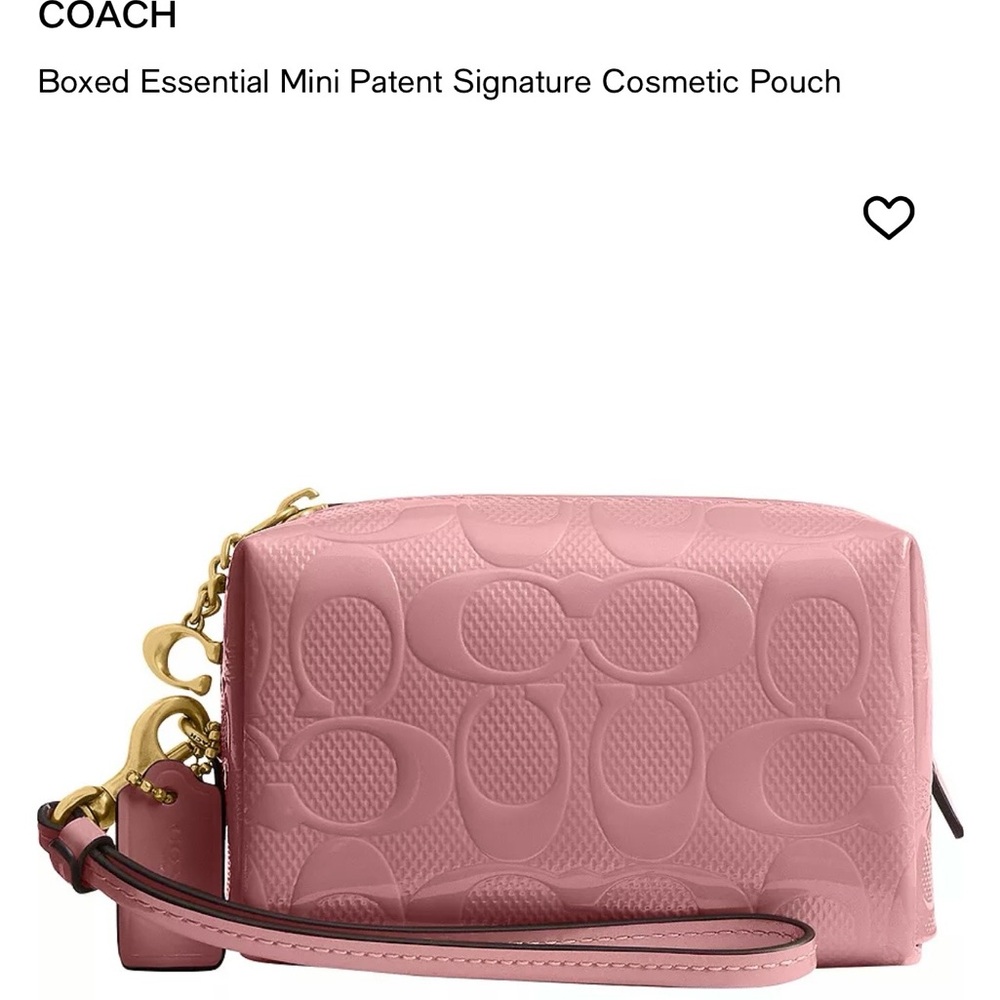 Coach Blush Patent Signature Cosmetic Case